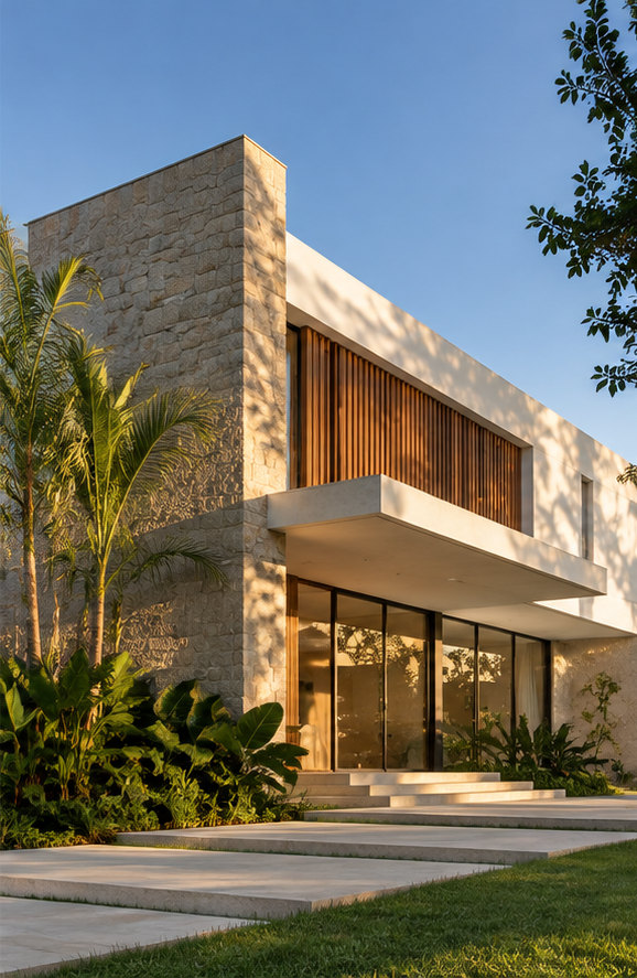 Imagem ilustrativa de fachada residencial de alto padrão